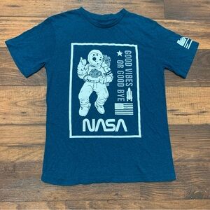 Eighty Eight NASA Spaceman Astronaut Good Vibes Boy Girl  Blue T Shirt Size 14